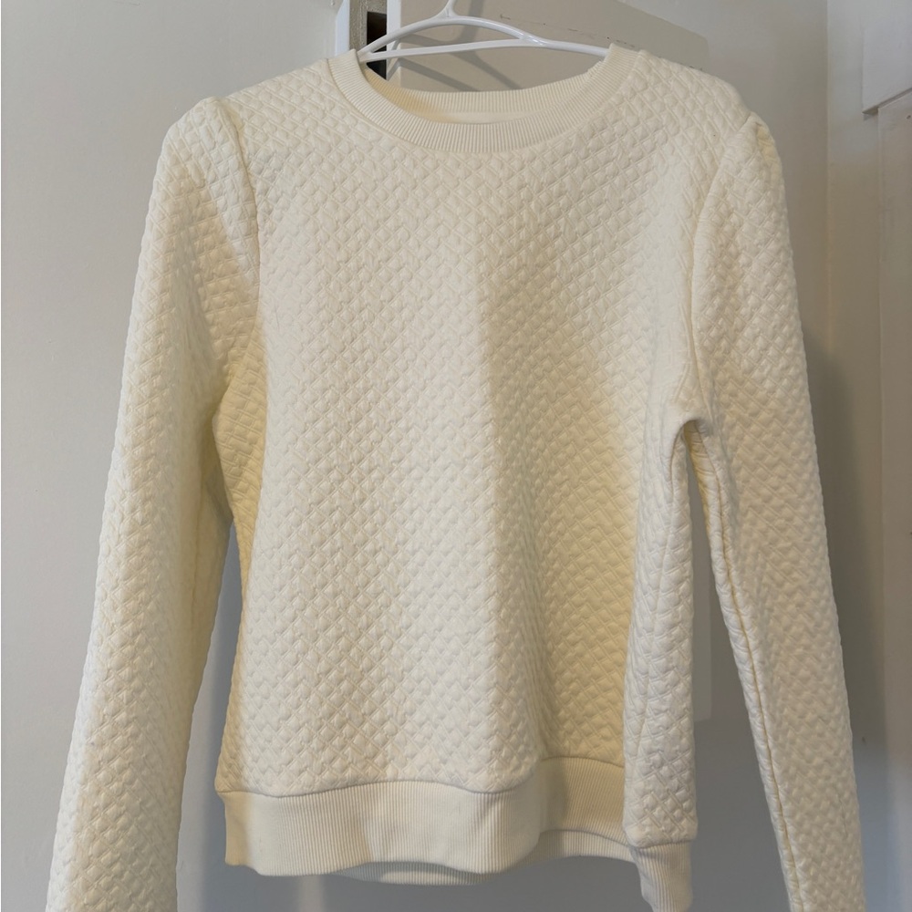 Denver Hayes White Textured Knit Top